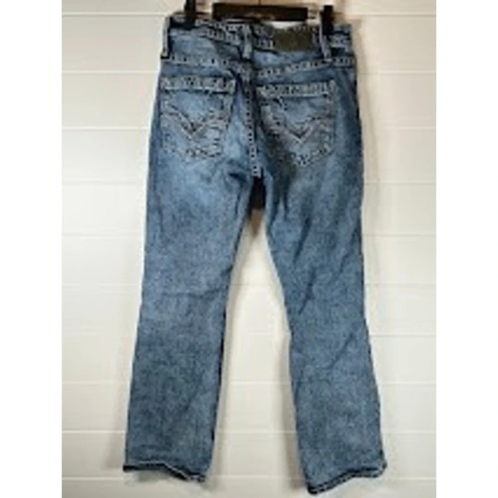 Buckle BKE Jake Straight Leg Acid Wash Distressed Blue Denim‎ Jeans 29x30 Mens